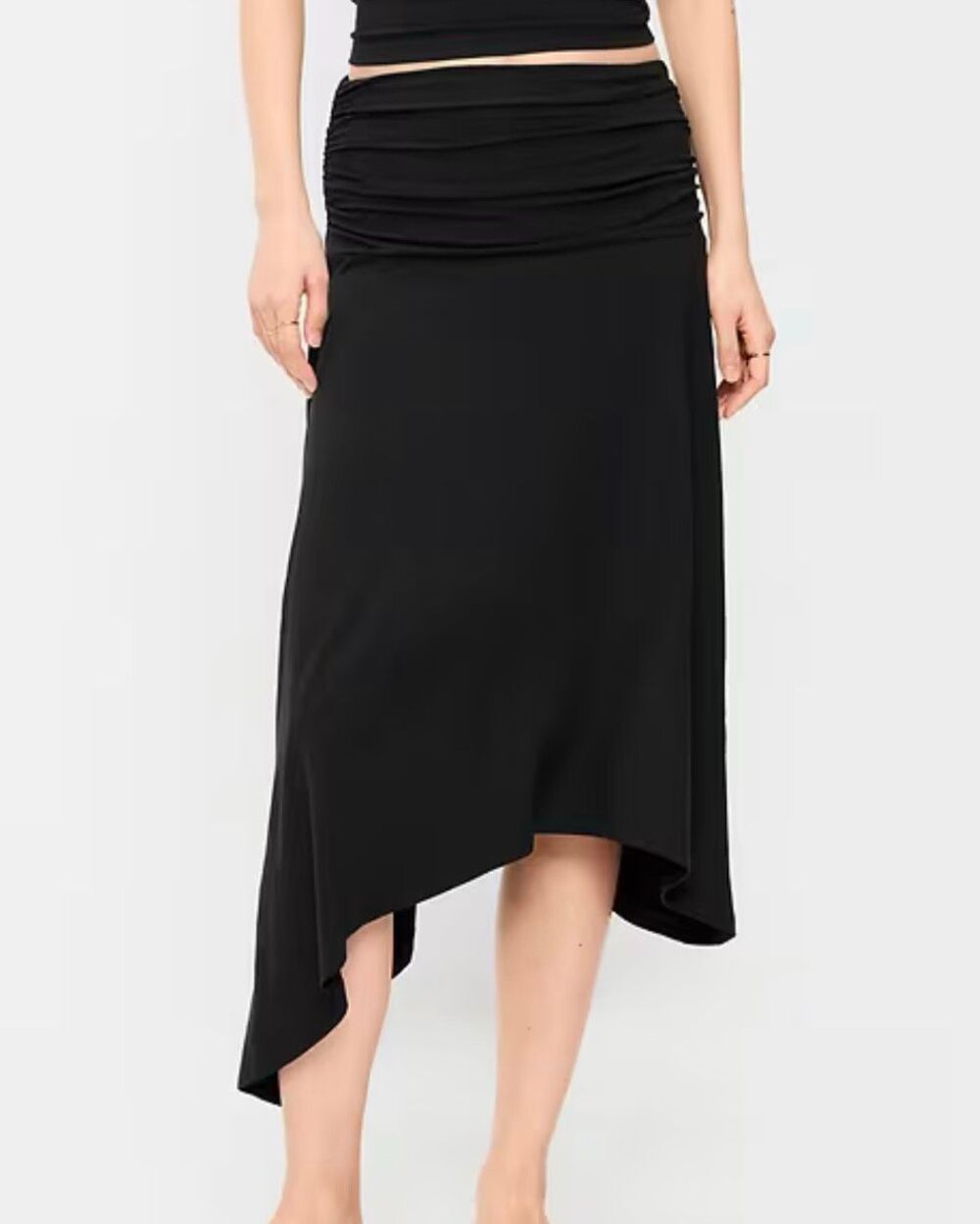 Gap black asymetrical foldover hem skirt size small